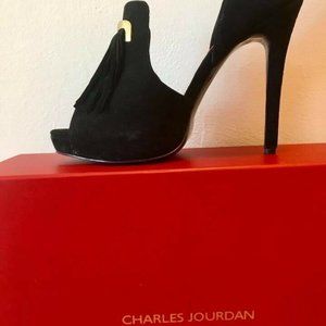 Charles Jourdan Black Suede Pumps 7.5